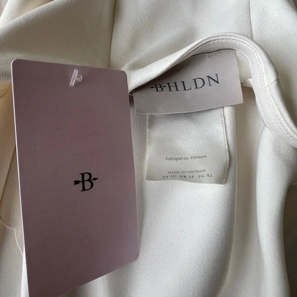 Ivory Twist Halter Satin Dress - NWT - Picture 3 of 3